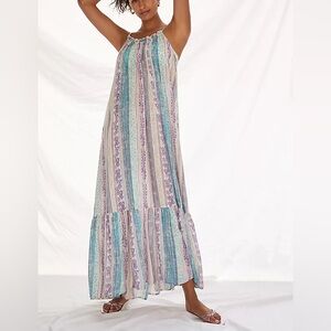 Anthropologie Flounced Maxi Lounge Dress